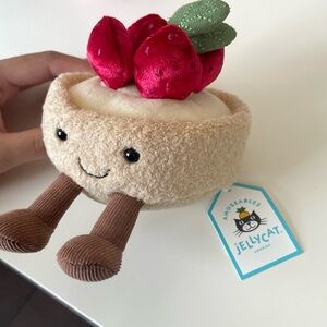 SOLD Jellycat Amuseables Plush Tart with Red Strawberries